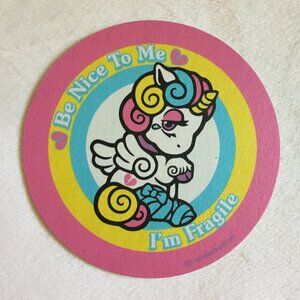 Two Retro Y2K Unicorn Paper Coaster Set
